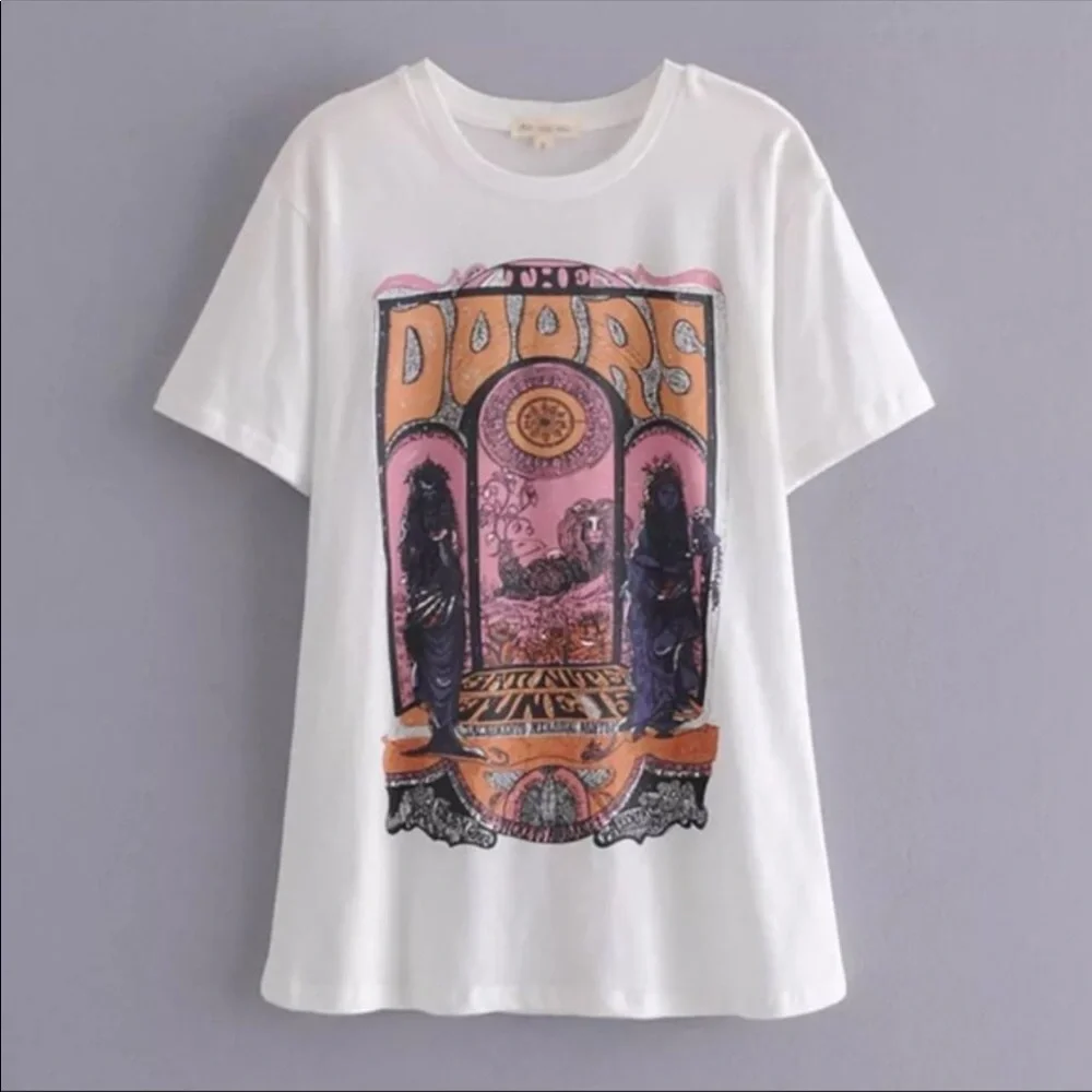 #90 CLOSEOUT SALE! NEW! The Doors Band Tour Vintage Graphic T-Shirt NWT - Picture 4 of 4